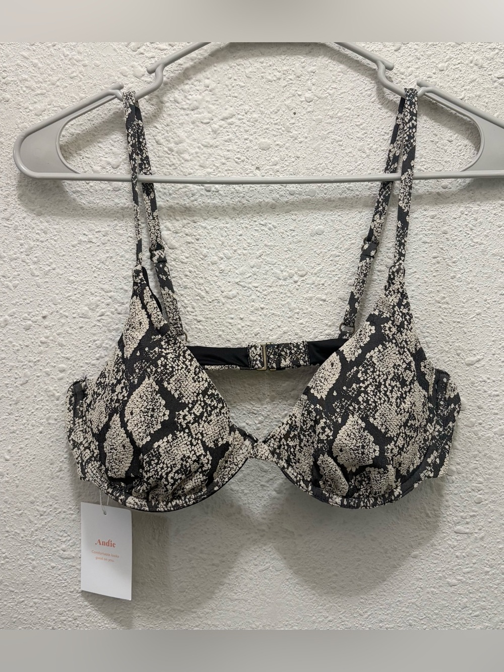 Andie Swim Sicily Underwire Swim Top in Snake NWT M
